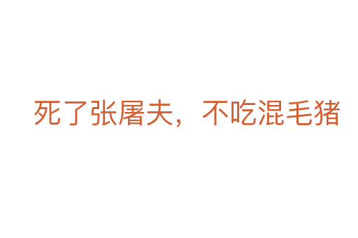 了张屠夫,不吃混毛猪